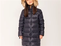 Ver de Terre dunfrakke sort klassisk pigejakke med pels